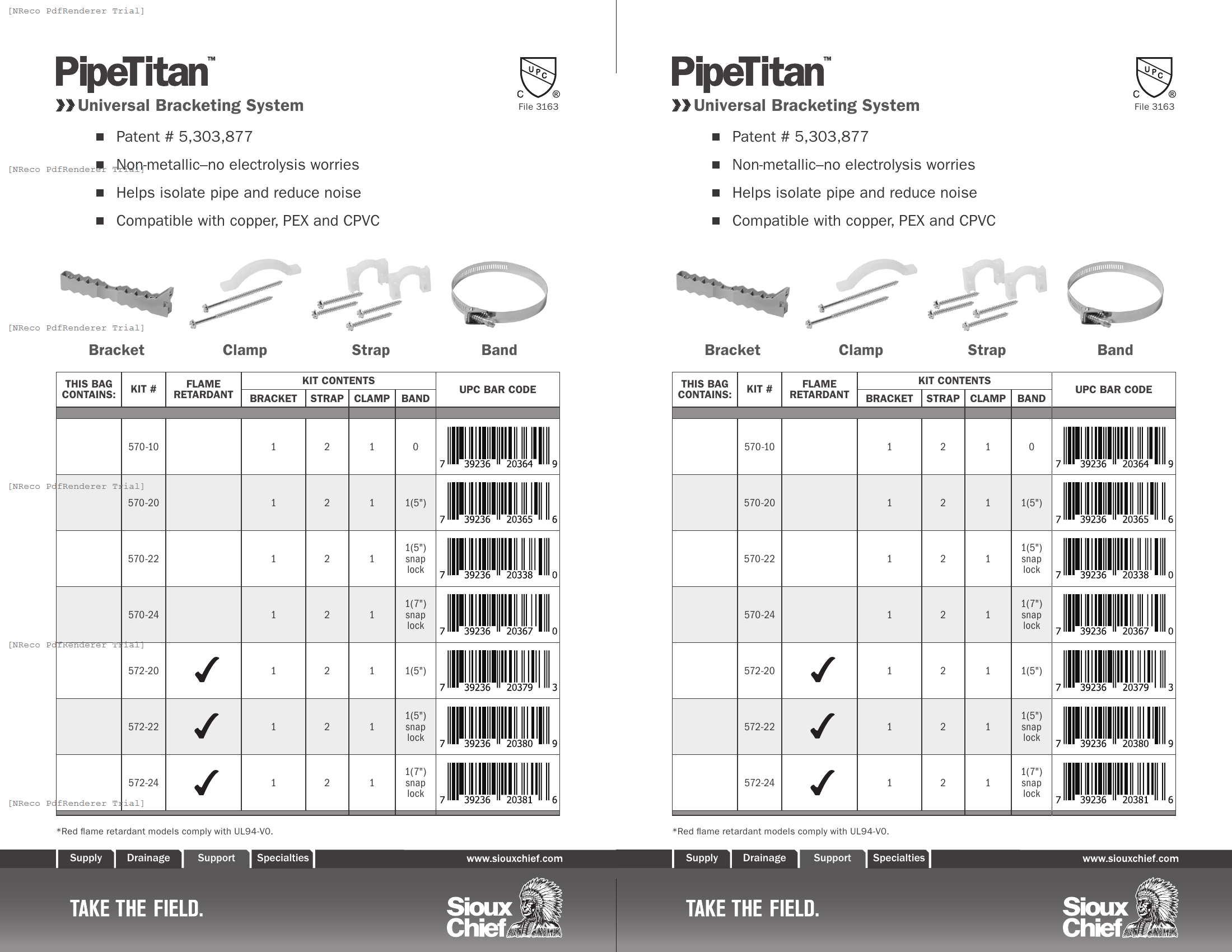 570 SERIES - PIPETITAN BRACKETING SYSTEM - INSTRUCTION SHEET.PDF Technical Document